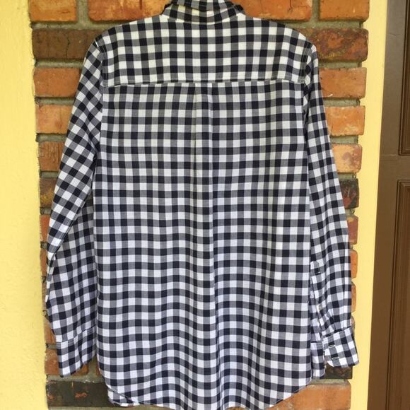 J. Crew Factory boy fit navy check tunic/blouse M - Picture 4 of 4